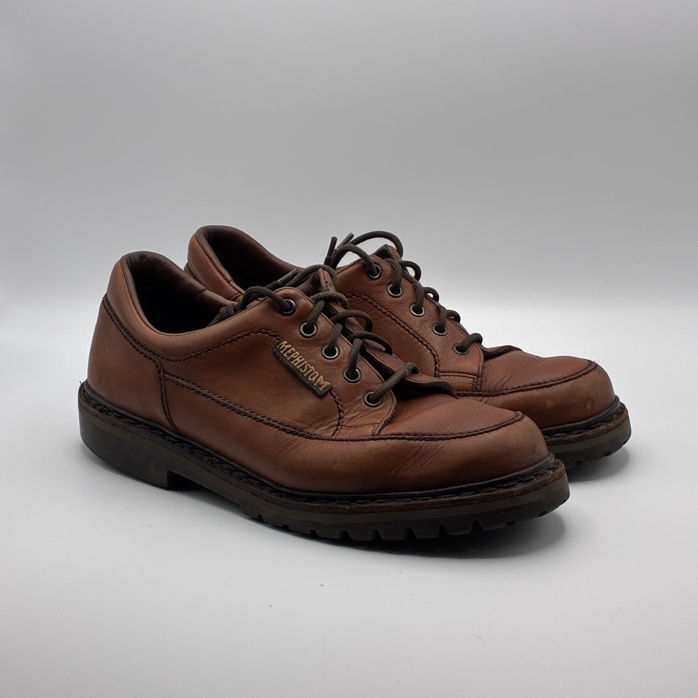 Mephisto Sherpa's Oxford Shoes Mens 9 Brown Leather Made in France Lug Sole